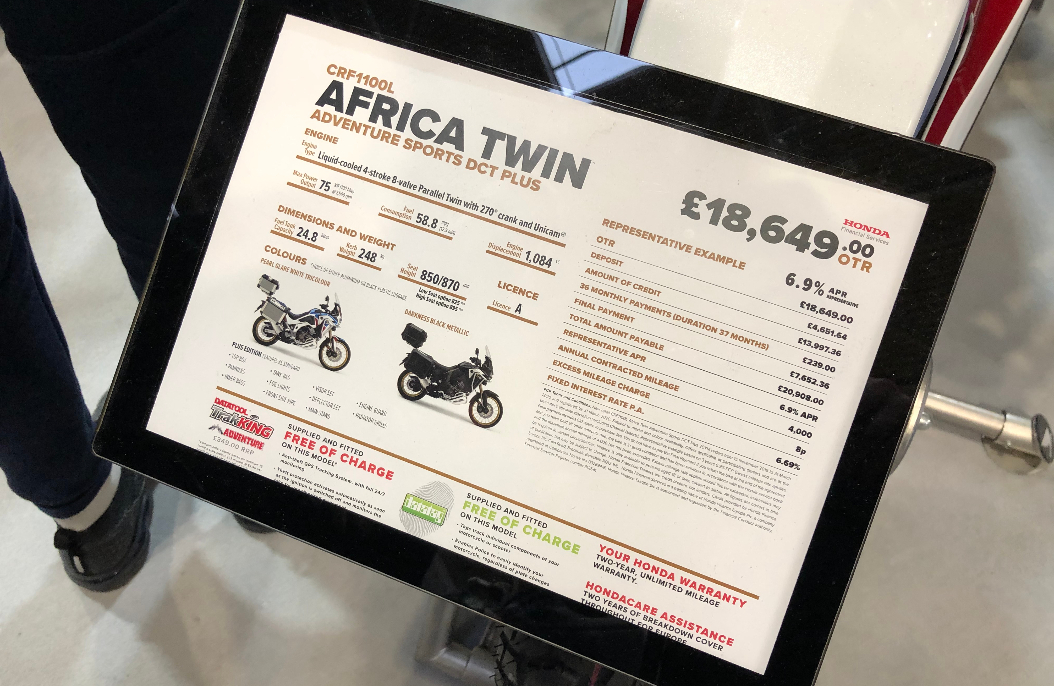 Honda Africa Twin Price Tag